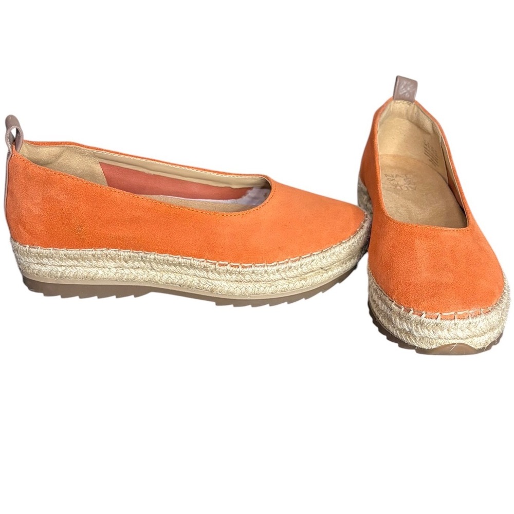 NWOT Naturalizer Orange Impress Suede Espadrille Flats Slip On Women's Size 7.5M
